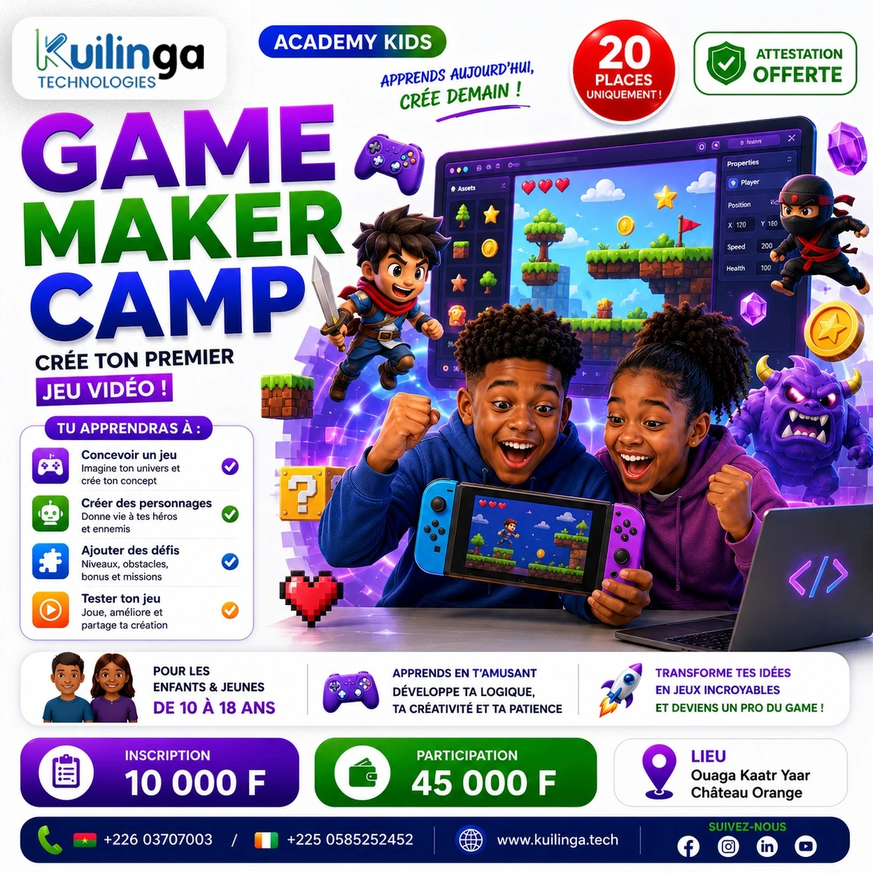 Game Maker Camp : Crée ton premier jeu vidéo !