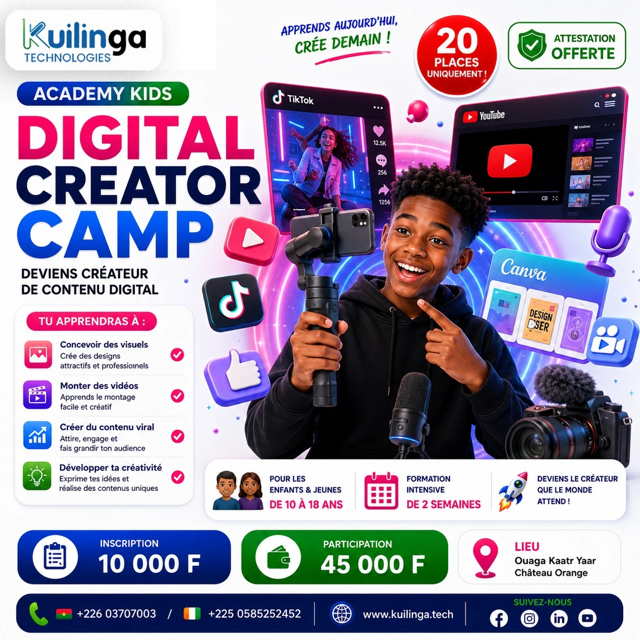 Digital Creator Camp : Deviens créateur de contenu digital !