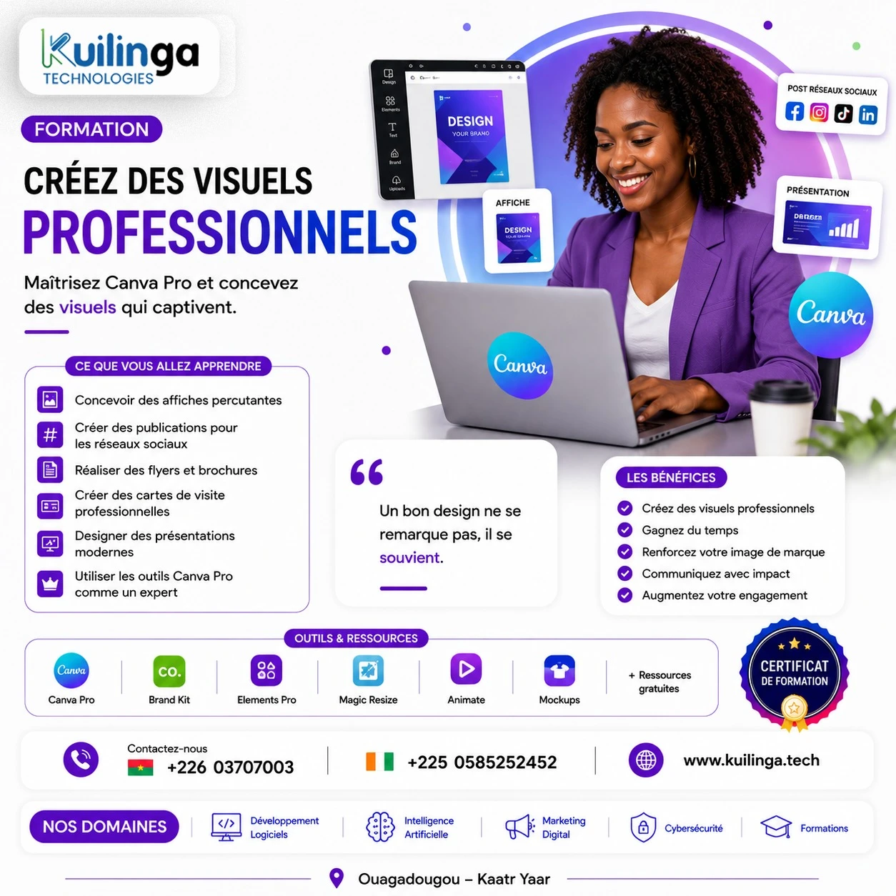 Créer des visuels professionnels