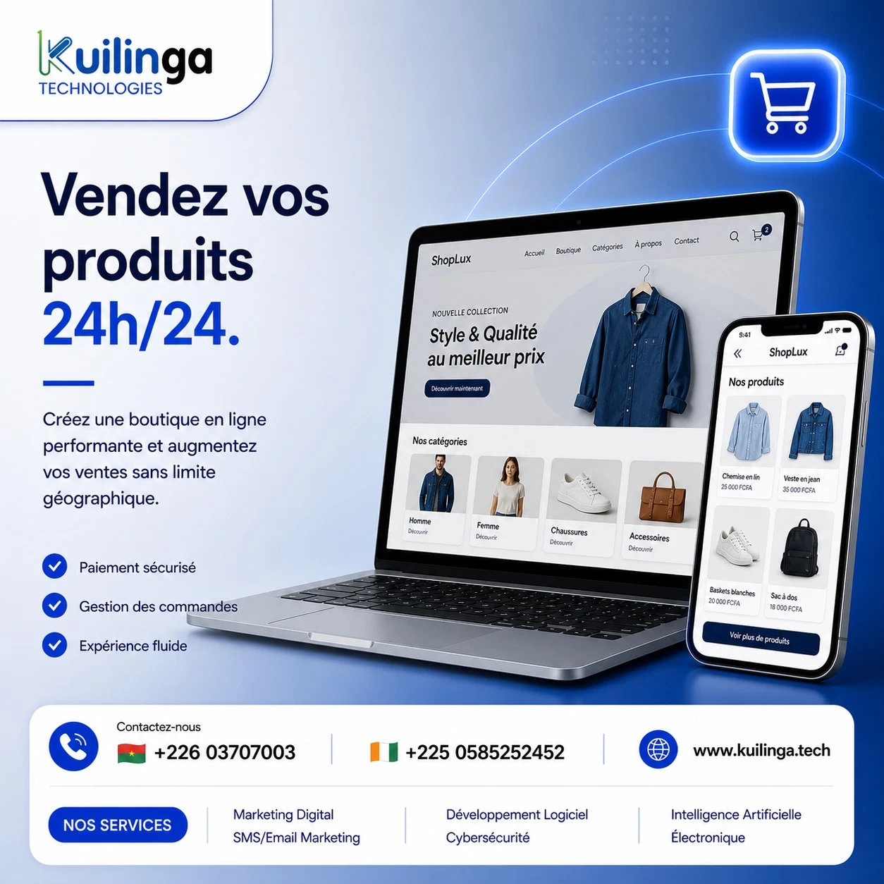 Créez vos produits 24h/24
